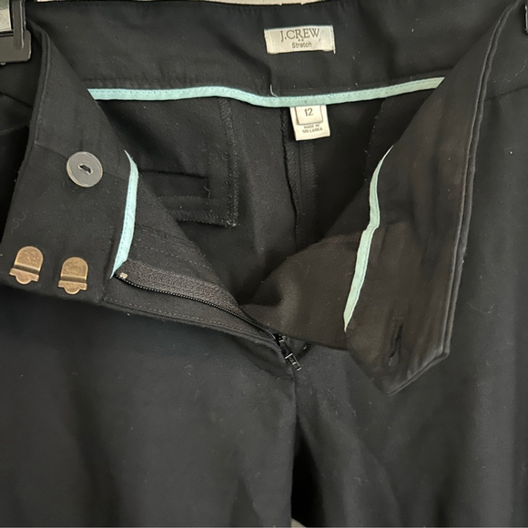 J. Crew Black Wool Blend Straight Leg Trousers Pants Women’s Size 12 - Picture 2 of 4